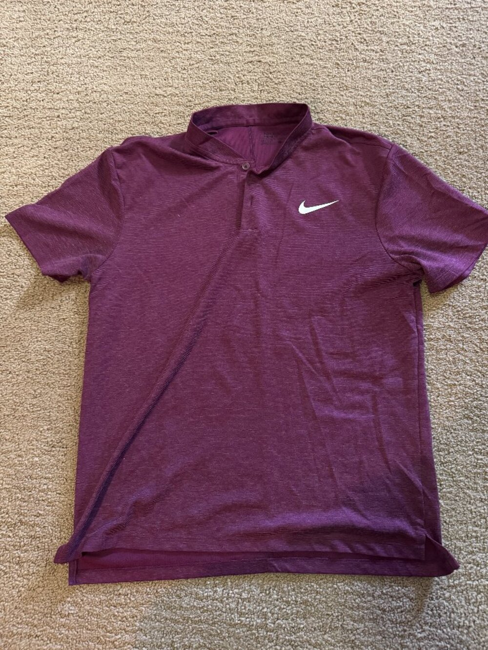 Nike Men's Plum Polo with White Swoosh